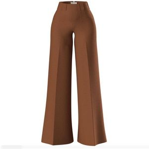 Wide Leg High-Waist Pants in Brown
